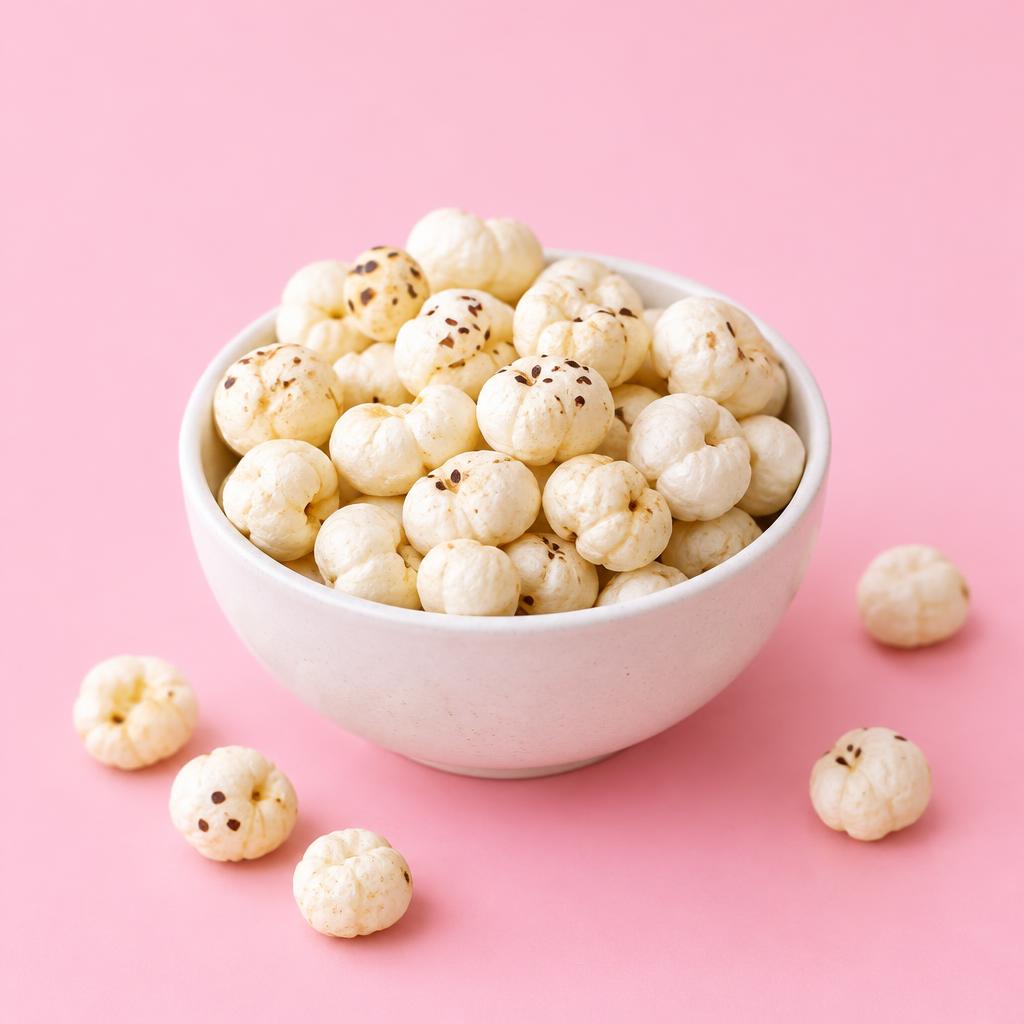 Roasted makhana fox nuts in a bowl